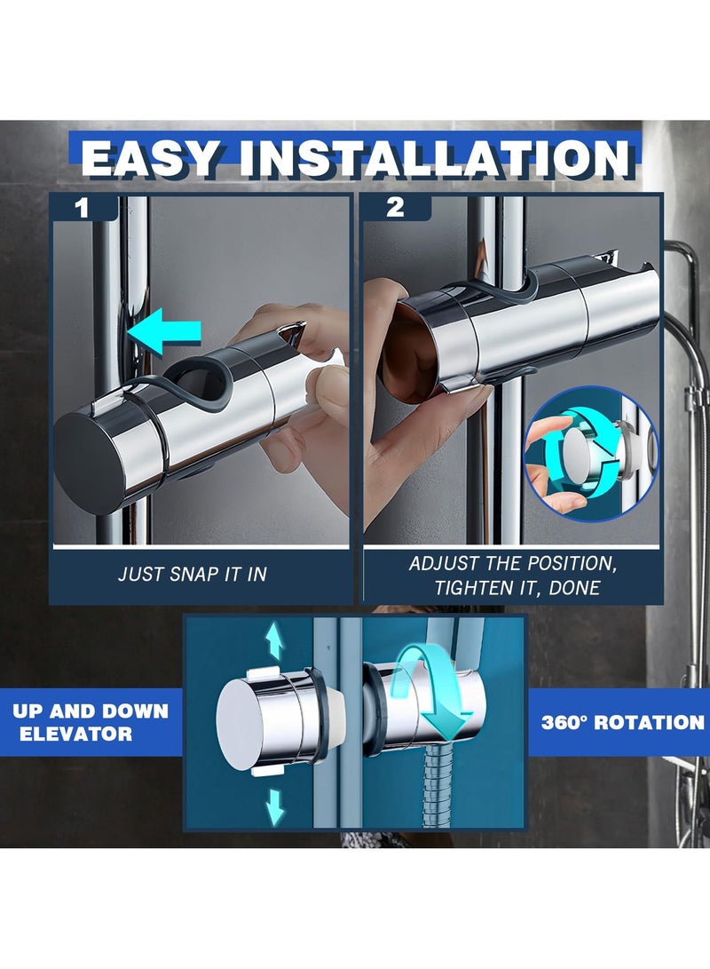 sokany Adjustable Shower Head Holder for Slide Bar, Bracket Holder for Slide Bar Slider Clamp, Bathroom Replacement 360 Degree Rotation Sprayer Holder (Sliver/White/Grey)  - Image 3