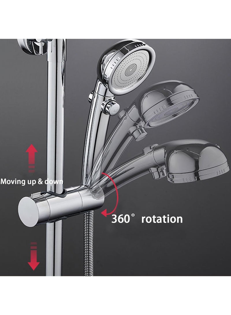sokany Adjustable Shower Head Holder for Slide Bar, Bracket Holder for Slide Bar Slider Clamp, Bathroom Replacement 360 Degree Rotation Sprayer Holder (Sliver/White/Grey)  - Image 4