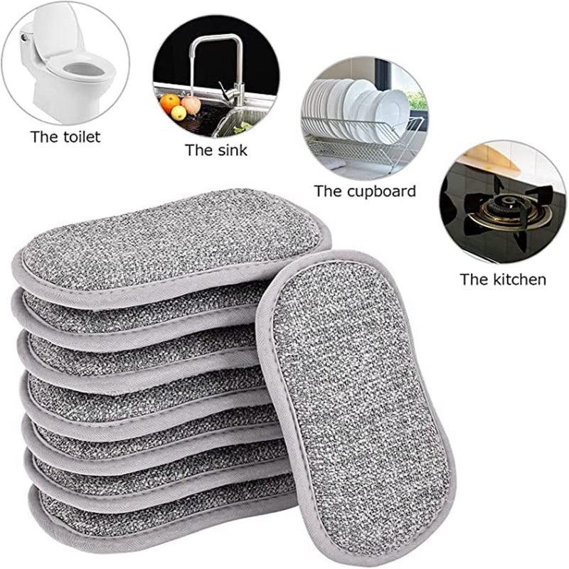 HEXONIQ HEXONIQ Scrub Foam Dual Action Sponge Scratch Proof Scrubber with Special Microfiber Scrub with Heavy Duty Scouring for All Utensils Type Dish Washing Heavy and Oily Stains Cleaning Pack of 2 - Image 4