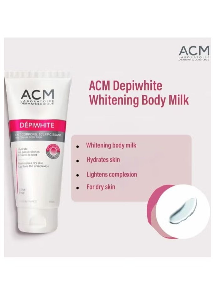 ACM Laboratoire dermatologique DÉPIWHITE Whitening Body Milk Moisturises Dry Skin 200ml  - Image 2