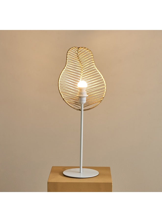 Home Box - Collett E27 Metal Table Lamp with Rattan Shade 24.5 x 17.5 x 65 cm - Image 1