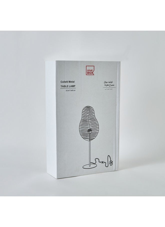 Home Box - Collett E27 Metal Table Lamp with Rattan Shade 24.5 x 17.5 x 65 cm - Image 1