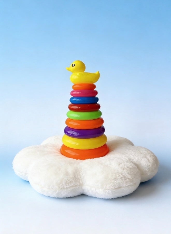 9 Layers of Multicolor Ring Toss Pillar Playset  Interactive Indoor Outdoor Game for Kids and Family Colorful Skill Building Toy with Rainbow Colors - Image 3