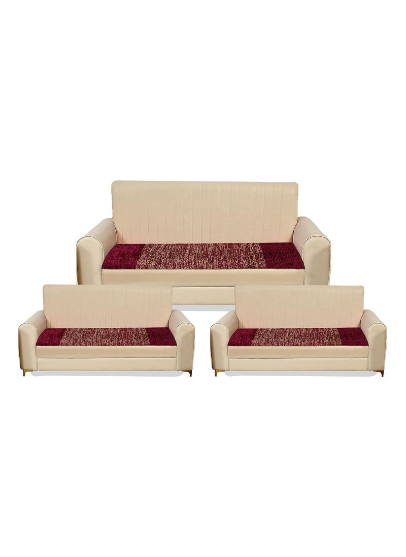 HOME FIESTA - The First Home Decor 7 Seater Sofa slipcover Cotton with Feather Material for Living Areas for L Shape Sofa for Metting Areas in Wine Mix 7 Seater - Image 1