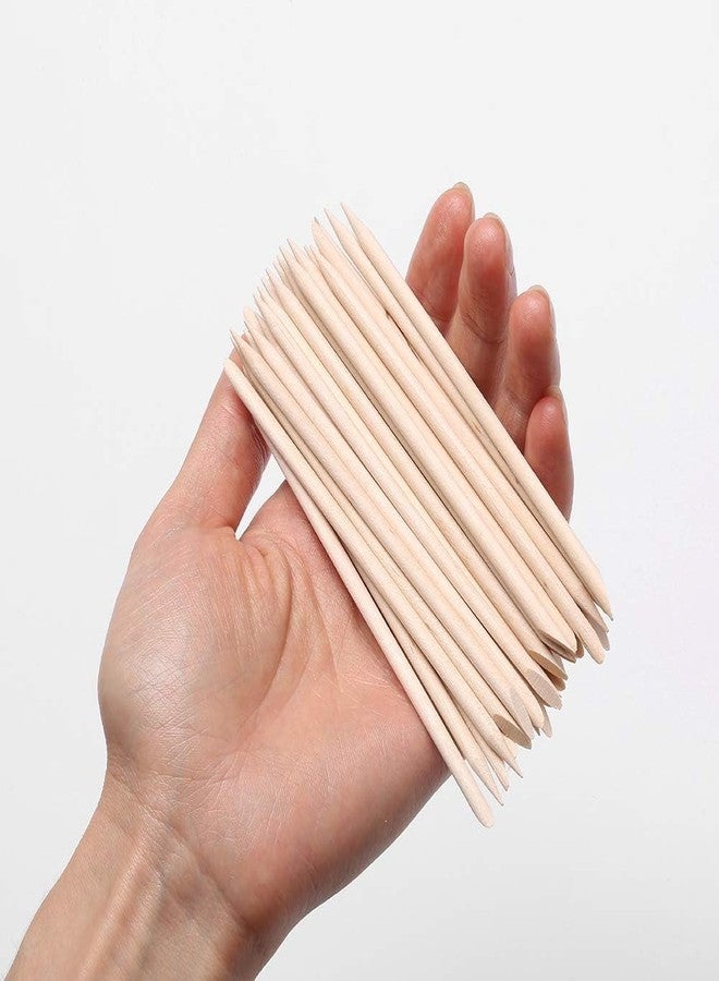 KNAFS COLLECTIONS ®200 Pcs Orange Wood Nail Sticks Double Sided Multi Functional Cuticle Pusher Remover Manicure Pedicure Tool for Manicure Pedicure - Image 3