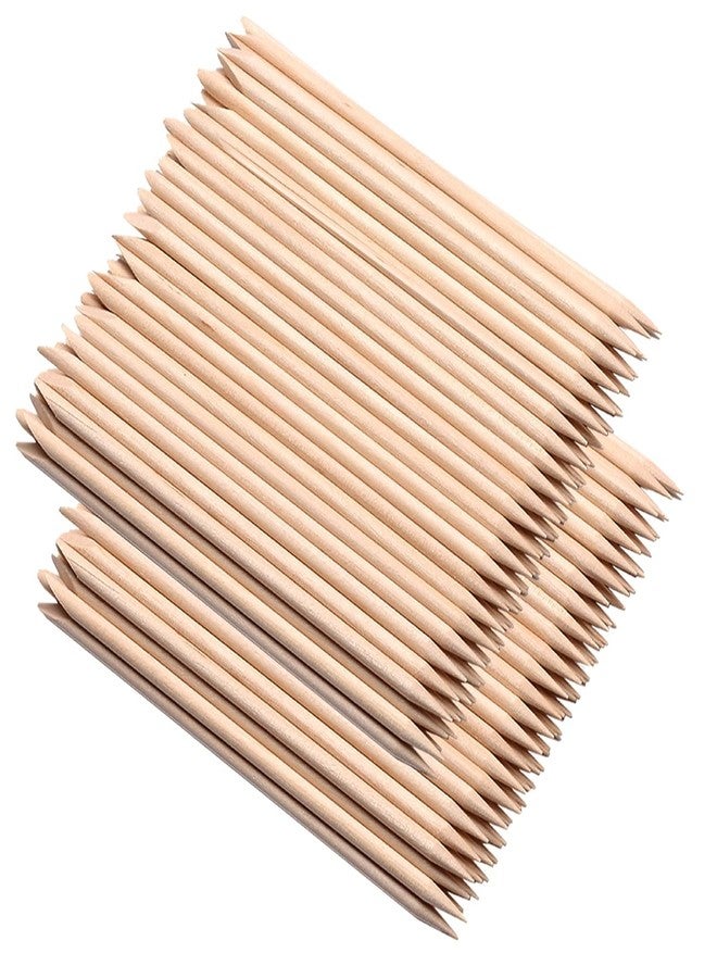 KNAFS COLLECTIONS ®200 Pcs Orange Wood Nail Sticks Double Sided Multi Functional Cuticle Pusher Remover Manicure Pedicure Tool for Manicure Pedicure - Image 1