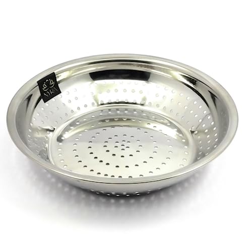 NYRA® Stainless Steel Poha Chalni/Strainer Colander/Vegetable Strainer for Kitchen Used for draining Out Liquid from Pasta, Canned Fruits, Vegetables, Boiled Rice, Noodles etc (Size- Large) - Image 1