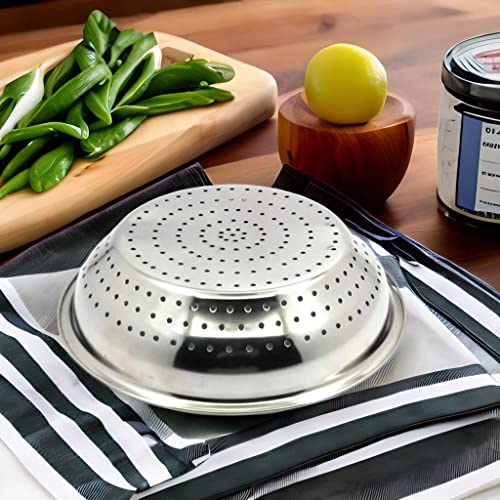 NYRA® Stainless Steel Poha Chalni/Strainer Colander/Vegetable Strainer for Kitchen Used for draining Out Liquid from Pasta, Canned Fruits, Vegetables, Boiled Rice, Noodles etc (Size- Large) - Image 2