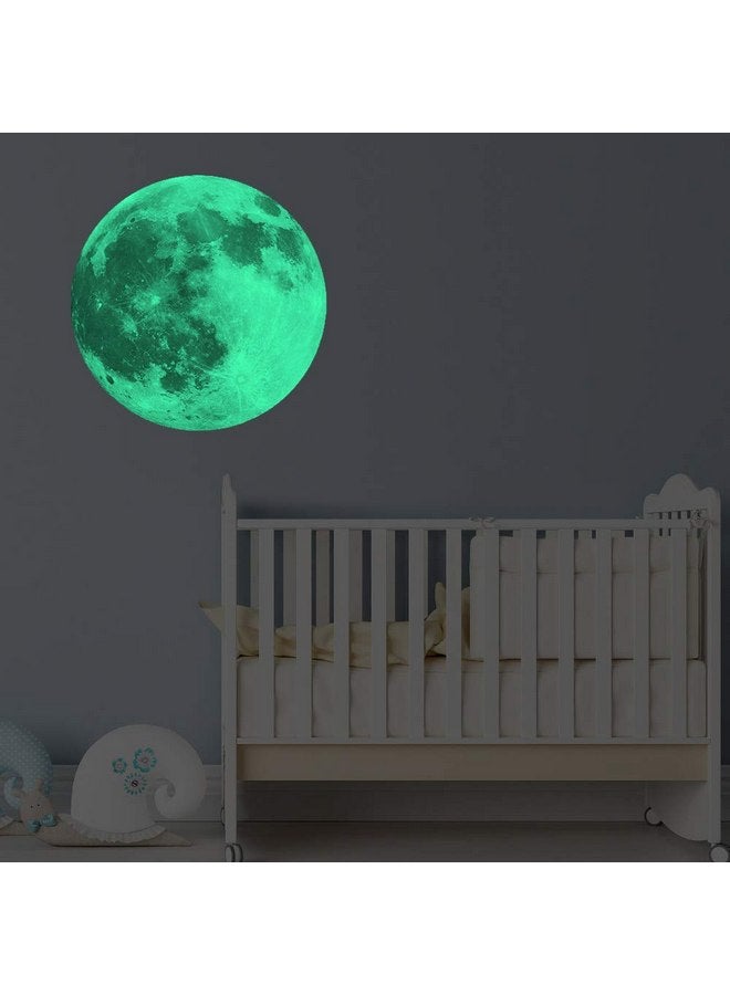 يويران ملصقات حائط Yuyeran Glow Moon ملصقات مضيئة على شكل قمر تتوهج في الظلام لتزيين غرفة الأطفال - Image 2