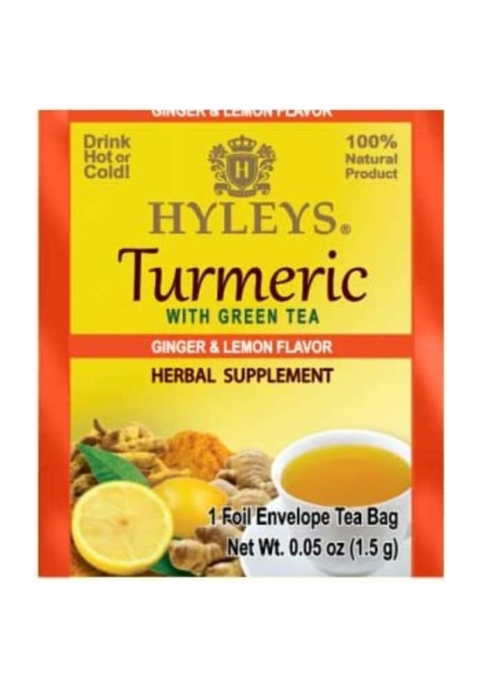 Hyleys Ginger Turmeric Tea with Green Tea - 25 Tea Bags - Image 5