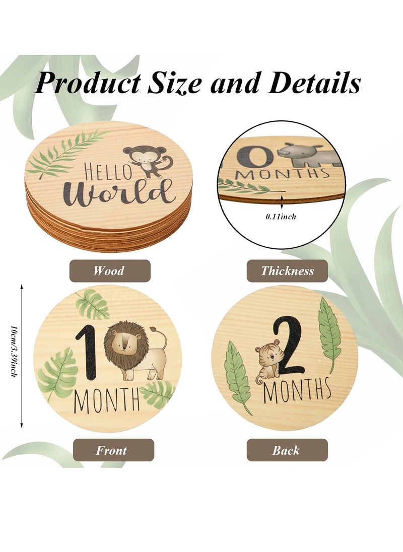 Gonice - 7pcs Milestone Cards, Milestone Discs, Double-Sided Carved Welcome Sign Suitable - Image 1