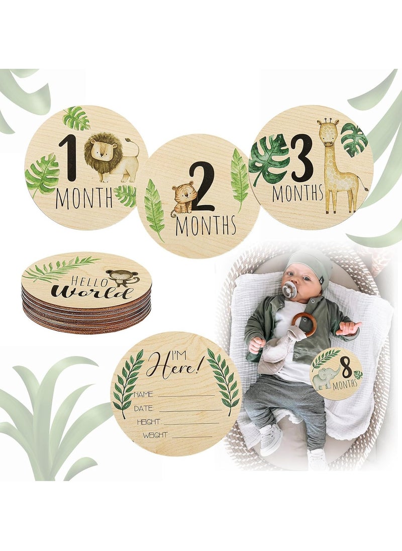 Gonice - 7pcs Milestone Cards, Milestone Discs, Double-Sided Carved Welcome Sign Suitable - Image 1