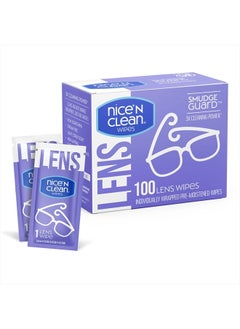 Nice 'n Clean SmudgeGuard Lens Cleaning Wipes (100 Total Wipes) | Pre-Moistened Individually Wrapped Wipes | Non-Scratching & Non-Streaking | Safe for Eyeglasses, Goggles, & Camera Lens
