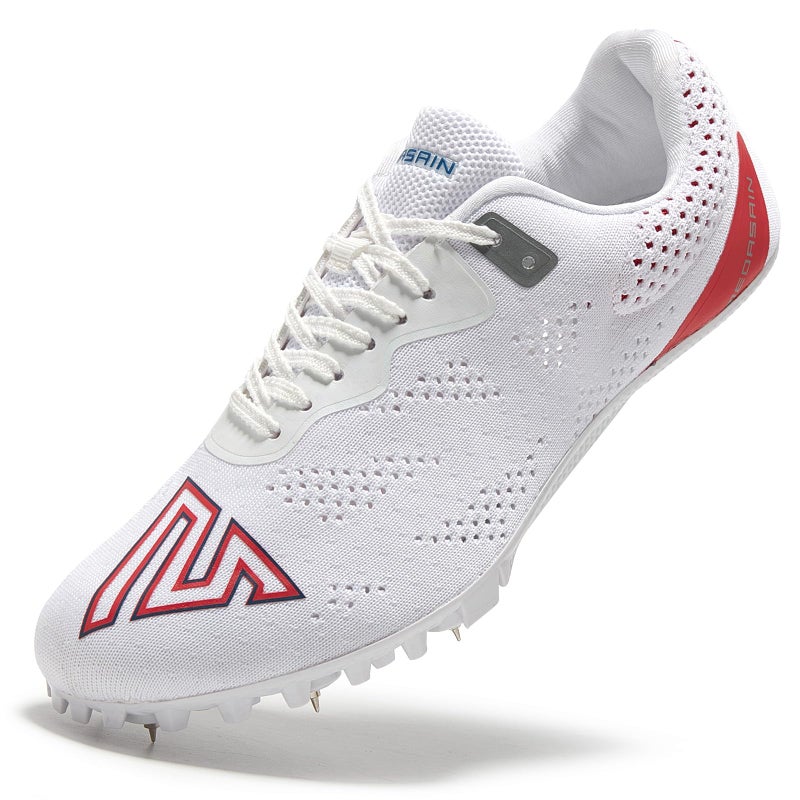 Medasain Track and Field Shoes for Men Women Kids Boys Girls Youth Spikes Professional Athletic Sprint Running Racing Shoes White - Image 1