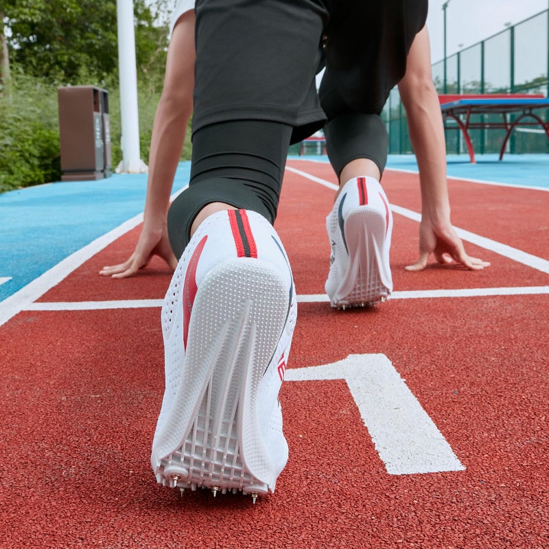 Medasain Track and Field Shoes for Men Women Kids Boys Girls Youth Spikes Professional Athletic Sprint Running Racing Shoes White - Image 2