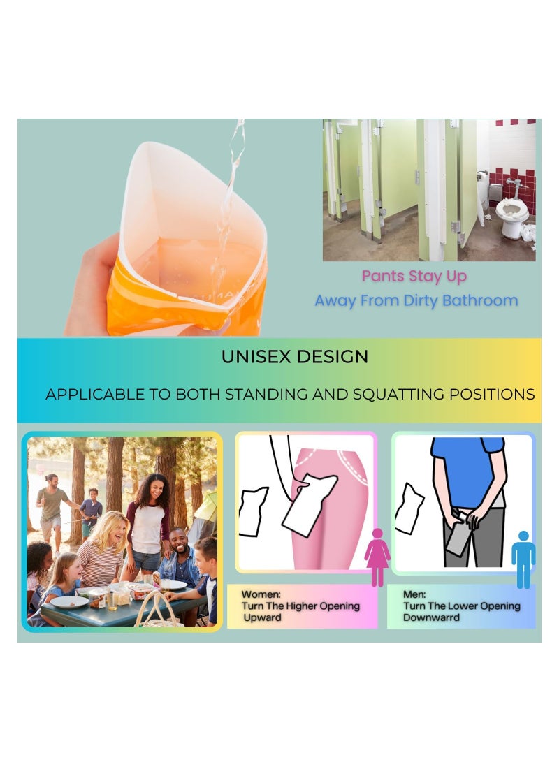 KASTWAVE Disposable Urinal Bags, Portable Camping Pee Bags, Travel Pee Bags, Traffic Jam Emergency Portable Urine Bags, and Vomit Bags, for Men Women Kids Children Patients (12 Pcs Yellow) - Image 3