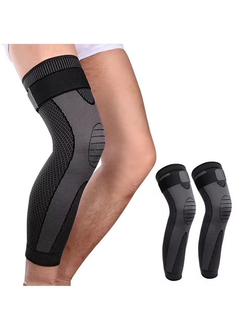AGD 2 Pieces Unisex Elastic Knee Support Brace for Exercise, Running, Hiking and Injury Recovery - Image 2
