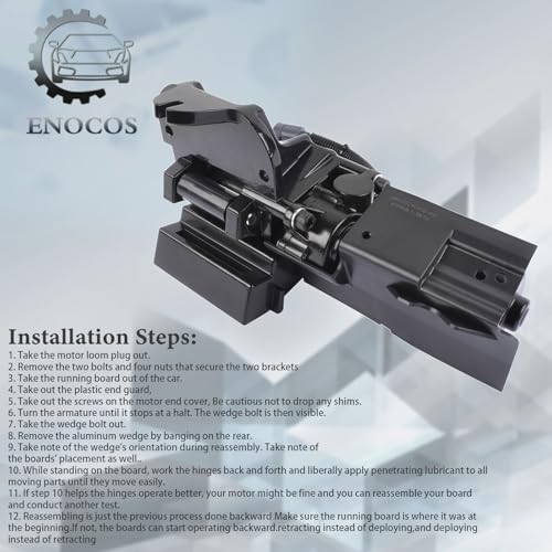 Enocos 84452642 Power Running Board Motor & Bracket Assembly - Front Left Driver Side - Compatible with 2015-2020 Chevy Suburban C'adillac Escalade ESV GMC Yukon XL Replace# 84131859 - Image 4