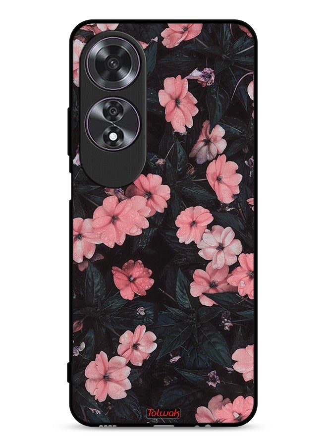 Tolwak Oppo A60 Protective Case Cover Peach Small Roses - Image 1