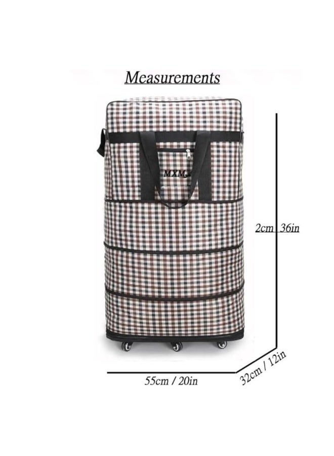 م اكس م حقيبة سفر متحركة قابلة للطي مع عجلات XX-Large 30kg حقيبة دافل قابلة للتمديد بسحاب مقاوم للماء (مزيج الألوان) - Image 2
