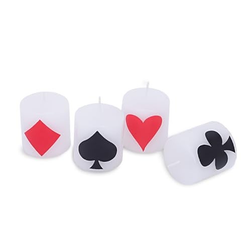AURA DECOR AuraDecor Playing Card Theme Pillar Candle Set - Spade, Heart, Club, and Diamond Design - Home Decor & Gift Set - Image 4
