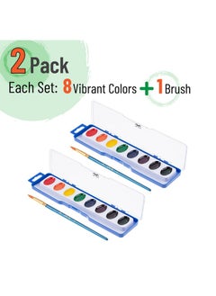 Mr. Pen - Washable Watercolors, 2 Pack, 8 Colors With Paint Brush, Watercolor Paint Set, Water Color Painting Kids, Watercolors For Kids And Adults, Kids Watercolor Paint Set, Watercolor Set Kids  - Image 2