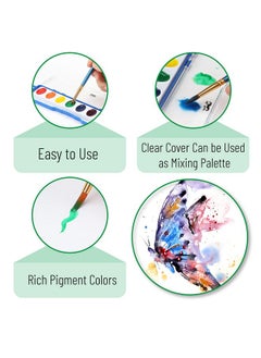 Mr. Pen - Washable Watercolors, 2 Pack, 8 Colors With Paint Brush, Watercolor Paint Set, Water Color Painting Kids, Watercolors For Kids And Adults, Kids Watercolor Paint Set, Watercolor Set Kids  - Image 4