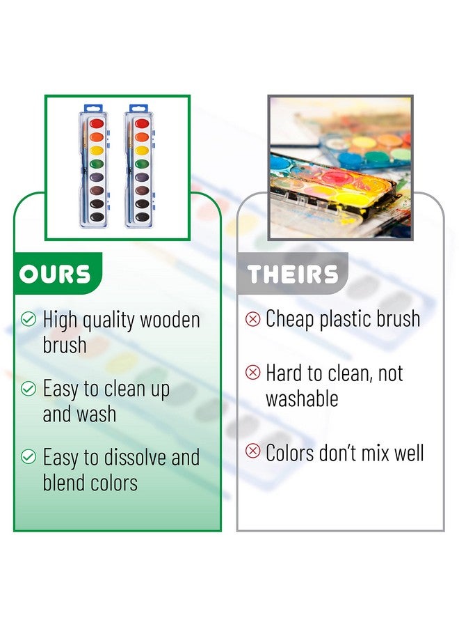 مستر. بين - ألوان مائية قابلة للغسل، عبوتان، 8 ألوان مع فرشاة طلاء، مجموعة ألوان مائية، لوحات ألوان مائية للأطفال، ألوان مائية للأطفال والكبار، مجموعة ألوان مائية للأطفال، مجموعة ألوان مائية للأطفال - Image 5