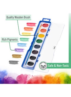 Mr. Pen - Washable Watercolors, 2 Pack, 8 Colors With Paint Brush, Watercolor Paint Set, Water Color Painting Kids, Watercolors For Kids And Adults, Kids Watercolor Paint Set, Watercolor Set Kids  - Image 3