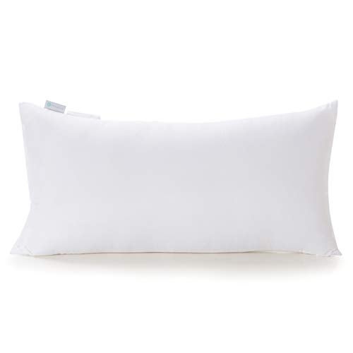 Acanva Fluffy Pillow Insert for Bed Sleeping, Decorative Stuffer Cushion Sham Filler, 12x20 Inch, White - Image 1
