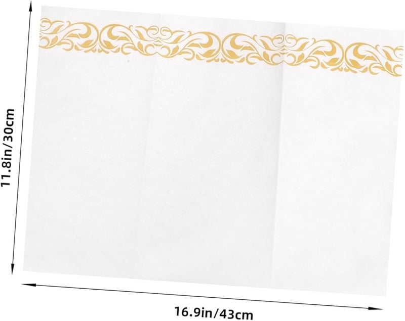 مناديل ورقية كلاسيكية التصميم للاستخدام لمرة واحدة 25 قطعة لحفلات الزفاف والعشاء والولائم - Image 3