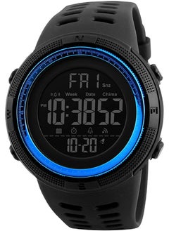 SKMEI Digital Sports Watch for Men, Water Resistant to 50 Meters, Multi-Function LED Light, Stop, Countdown, and Auto Date Alarm (Blue)