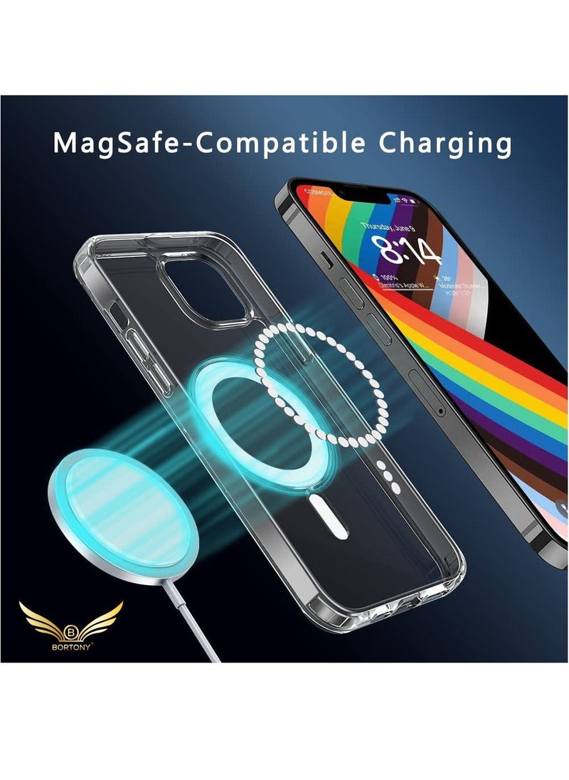 iPhone 14 Magsafe Case with Built in Magnets Hard Back Cover for Apple iPhone 14 6.1inch 2022 Released (Clear)