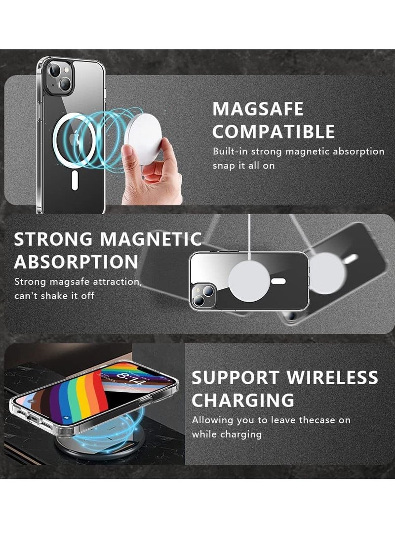 iPhone 14 Magsafe Case with Built in Magnets Hard Back Cover for Apple iPhone 14 6.1inch 2022 Released (Clear)