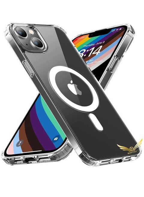 iPhone 14 Magsafe Case with Built in Magnets Hard Back Cover for Apple iPhone 14 6.1inch 2022 Released (Clear)