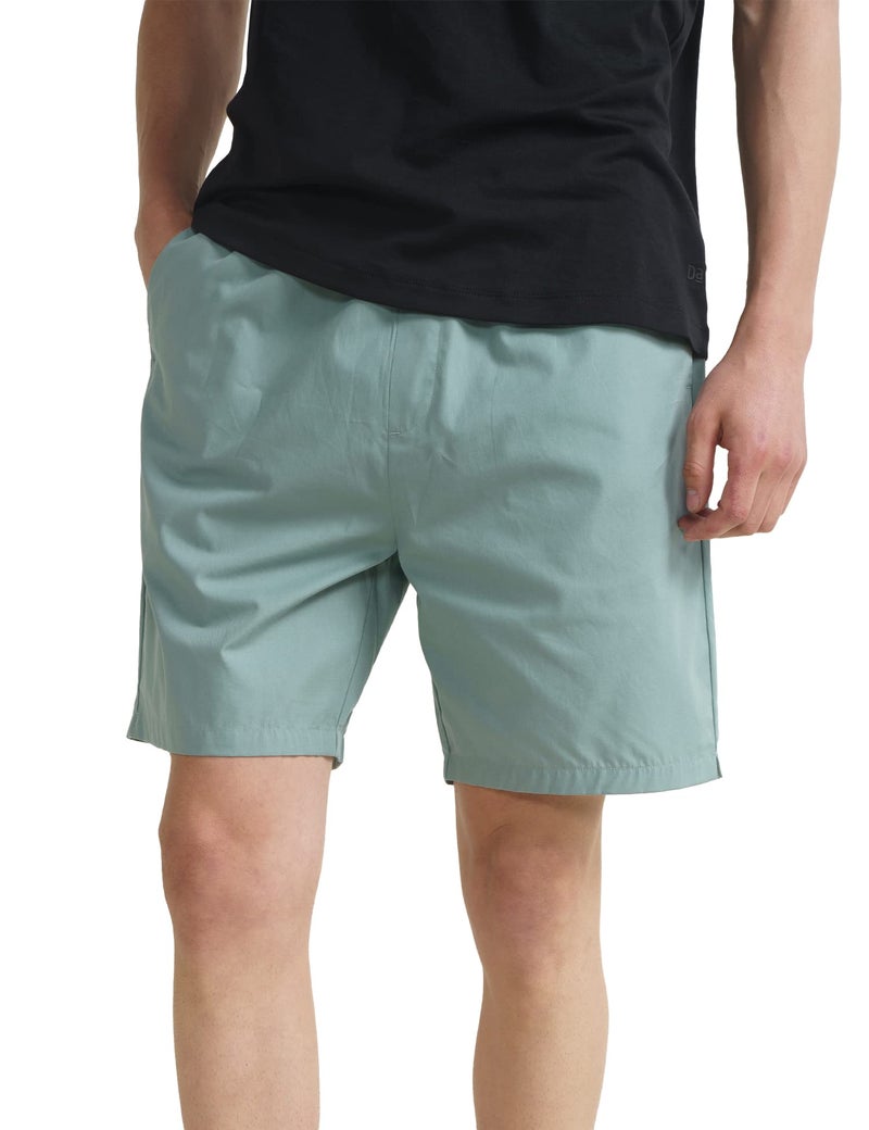 DAMENSCH Cotton Lounge Shorts for Men, Elasticated Waistband, Bermuda, Relaxed Fit Half Pant, Home Shorts for Man-Nap Green-XL - Image 1