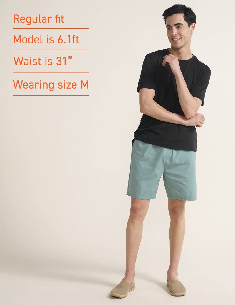 DAMENSCH Cotton Lounge Shorts for Men, Elasticated Waistband, Bermuda, Relaxed Fit Half Pant, Home Shorts for Man-Nap Green-XL - Image 3