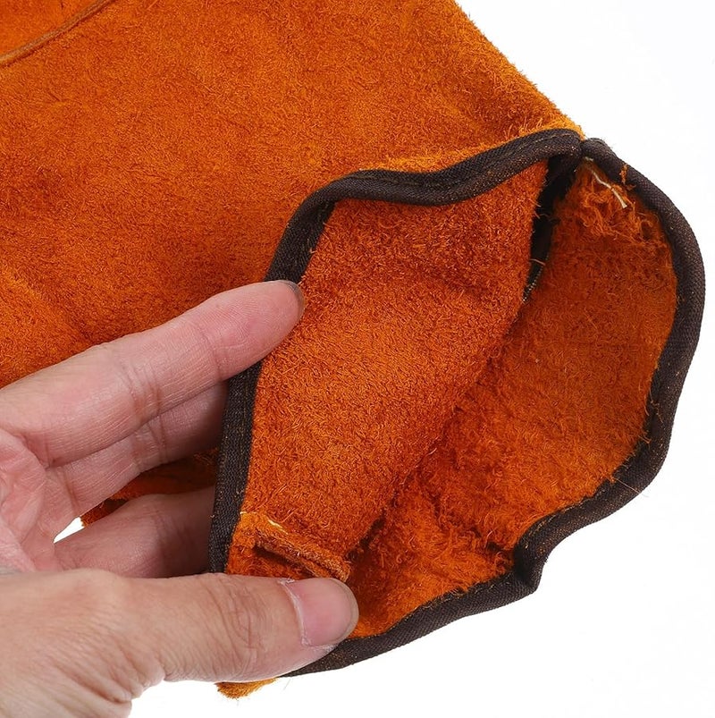 Heat Resistant Welding Gloves Short Design Protective Work Gloves Black - Image 4