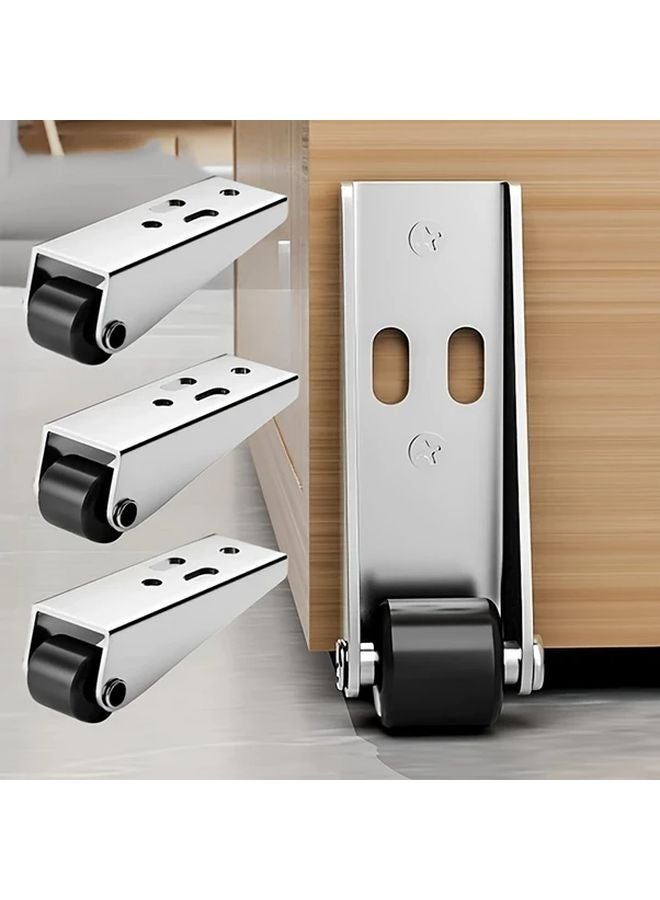 4 Sets Furniture Sliding Door Track Pulleys Silent Vertical Moving Bearing Universal Support - Image 4