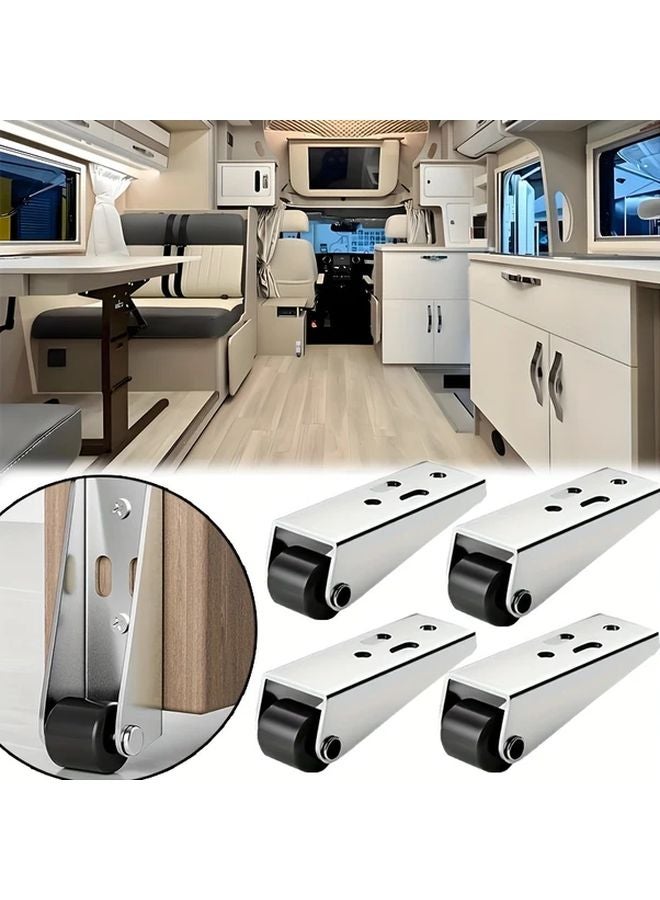 4 Sets Furniture Sliding Door Track Pulleys Silent Vertical Moving Bearing Universal Support - Image 2