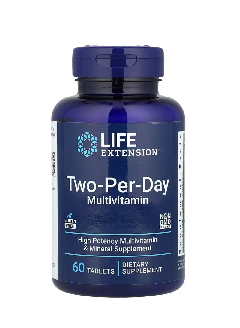 لايف إكستنشن 60 قرصًا من الفيتامينات المتعددة، تناولها مرتين يوميًا - Image 1