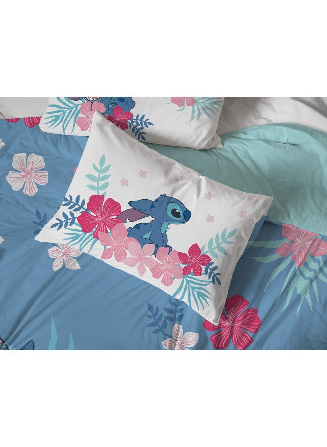 Jay Franco مجموعة سرير كوين من 7 قطع جاي فرانكو ديزني ليلو وستيتش باراديس دريم - تشمل لحاف قابل للعكس ومجموعة ملاءات - ميكروفايبر فائقة النعومة ومقاومة للتلاشي (منتج رسمي من ديزني) - Image 5