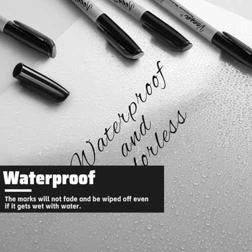 VEESA Permanent Markers Ultra Fine Point, Black, 60 Count, 0.4mm Thin Permanent Markers Bulk, 1 Second Quick Drying, Waterproof, Fade-Resistant - Image 3