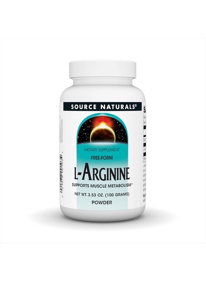 Source Naturals مكمل مسحوق L-أرجينين، شكل حر*- 100 جرام - Image 1