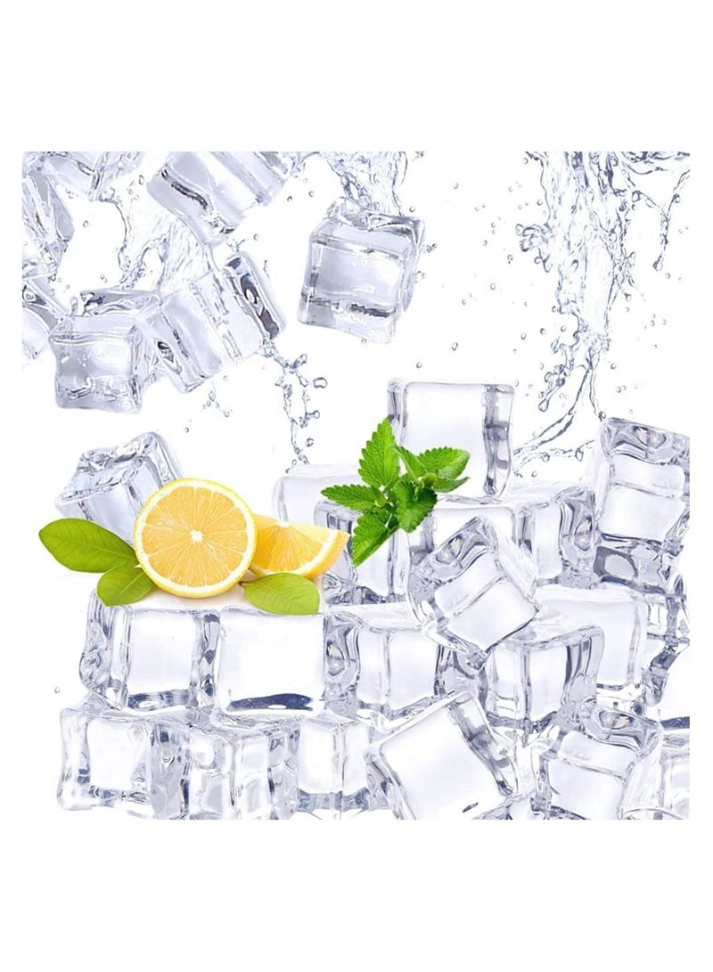 Excefore Clear Acrylic Ice Cubes Fake Artificial Ice Chunk for Photography Display Decorative 3 cm Ice Rock Cubes for Vase Fillers and Table Decorating - Image 1