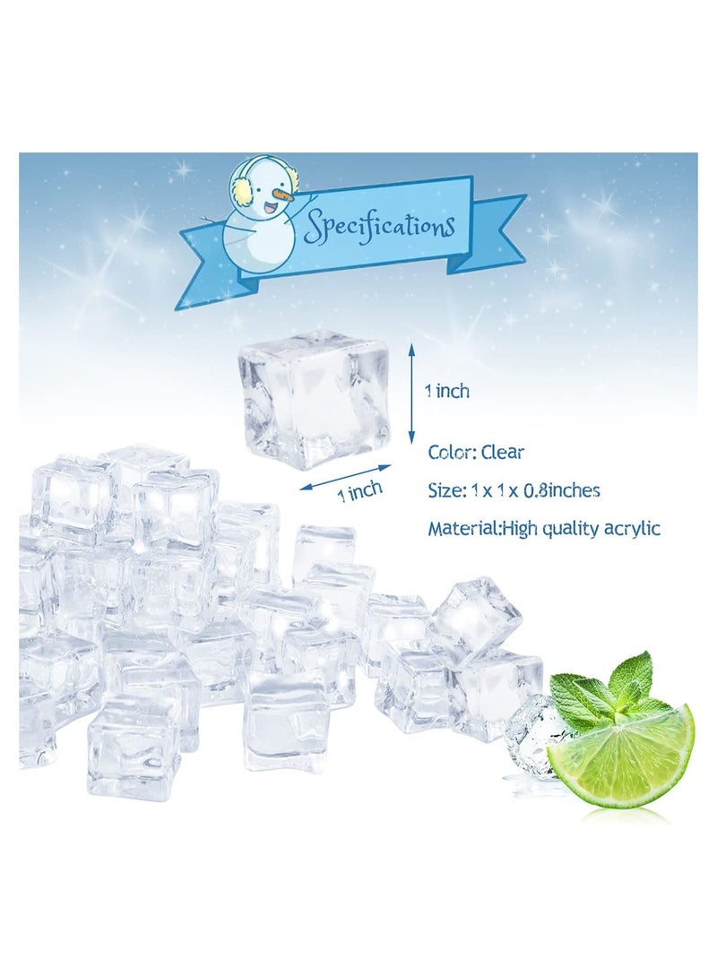 Excefore Clear Acrylic Ice Cubes Fake Artificial Ice Chunk for Photography Display Decorative 3 cm Ice Rock Cubes for Vase Fillers and Table Decorating - Image 2