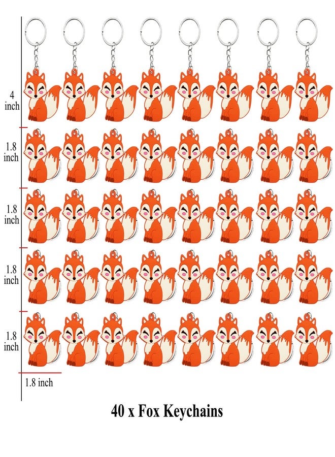 Elecrainbow 40 Pack Fox Keyring Pack Party Favor for Woodland Party, Camp, Stay Clever Themed , Gender Reveal - Image 4
