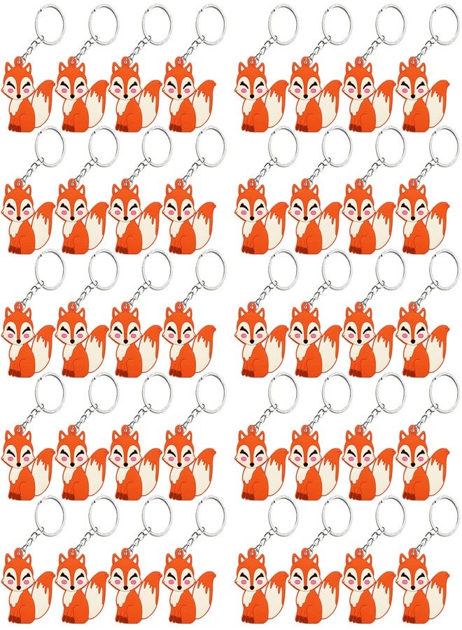 Elecrainbow 40 Pack Fox Keyring Pack Party Favor for Woodland Party, Camp, Stay Clever Themed , Gender Reveal - Image 1