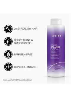 Color Balance Purple Shampoo | For Cool Blonde, Gray Hair | Eliminate Brassy Yellow Tones | Boost Color Vibrancy & Shine | UV Protection | With Rosehip Oil & Green Tea Extract | 33.8 Fl Oz - pzsku/Z4B1AA6651D6E004EB5ACZ/45/_/1684053559/bb792e81-945a-4bb6-9a41-46361d3e6852