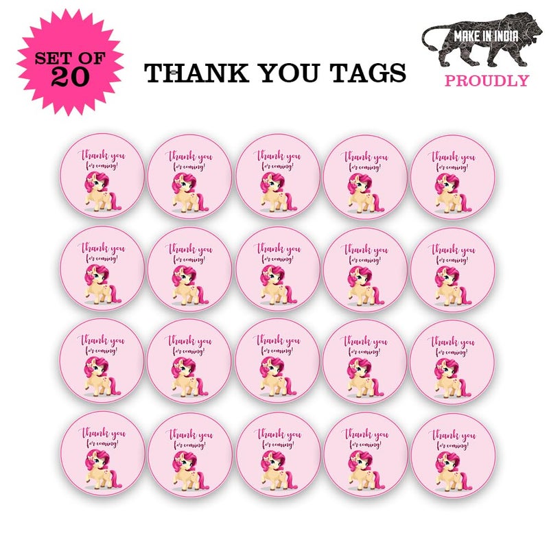 Suruchi Strokes Unicorn Theme Birthday Party Decoration | Banner | Hangings | Frill | Poster | Cake Topper | Gifts Tags | Combo | Eye Mask | Props (Return Gift Tag) - Image 2